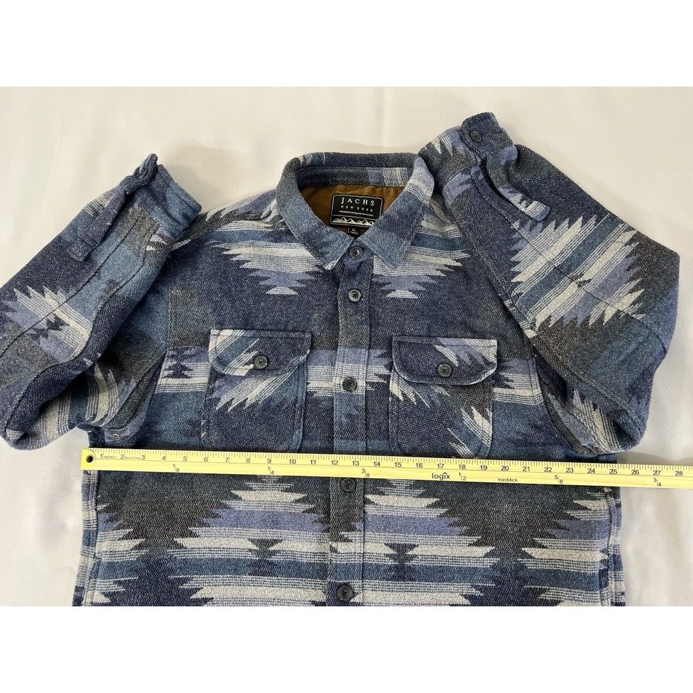 Jachs New York‎ Shirt Jacket Men's Blue Aztec Western Heavy XL Long Sleeve - Picture 4 of 13
